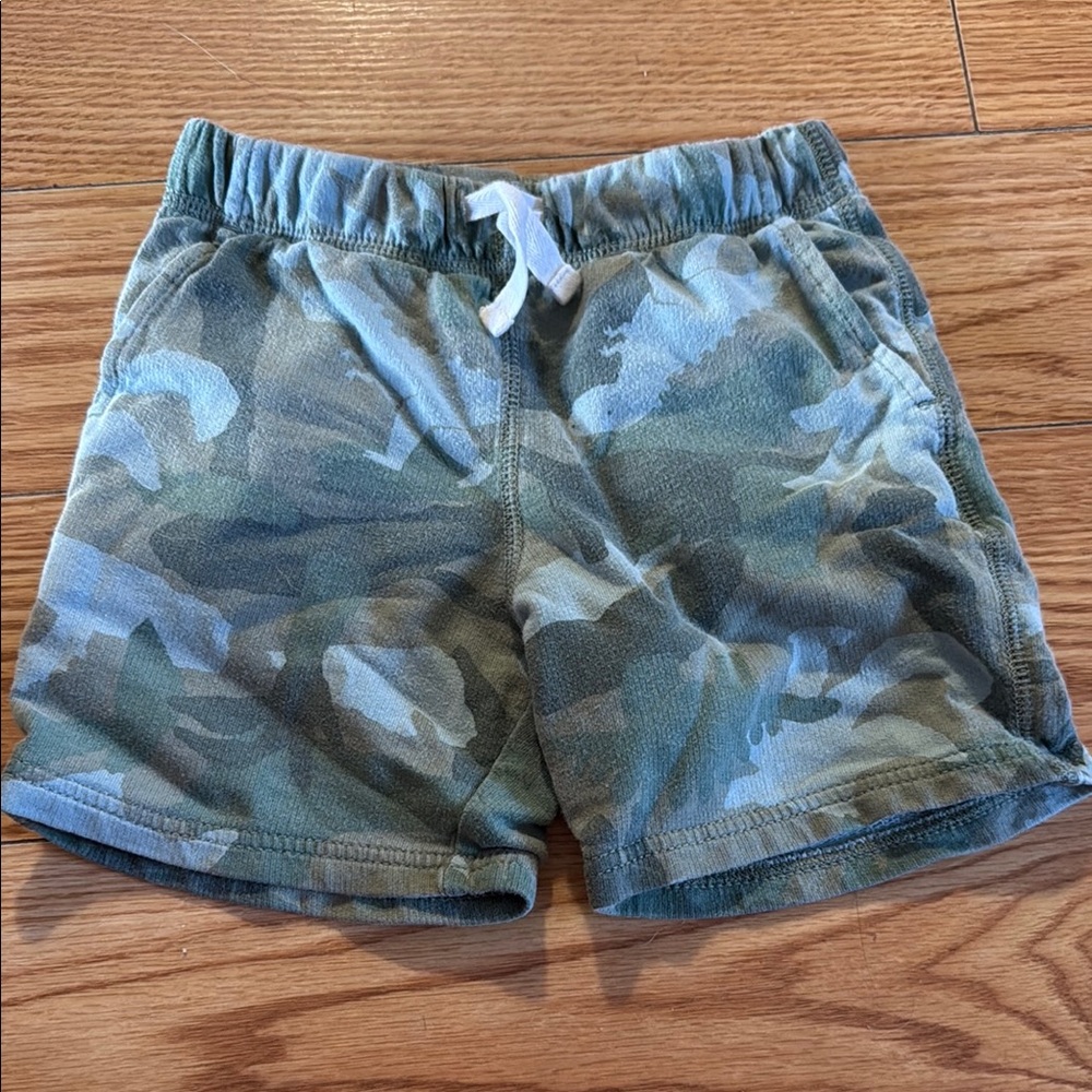 Carter's Green Camouflage Shorts Elastic Waistband Lightweight